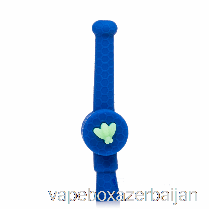 Vape Baku Stratus Reclaimer Honey Dipper Silicone Dab Straw Navy / UV Bee (Blue / UV Green Bee)